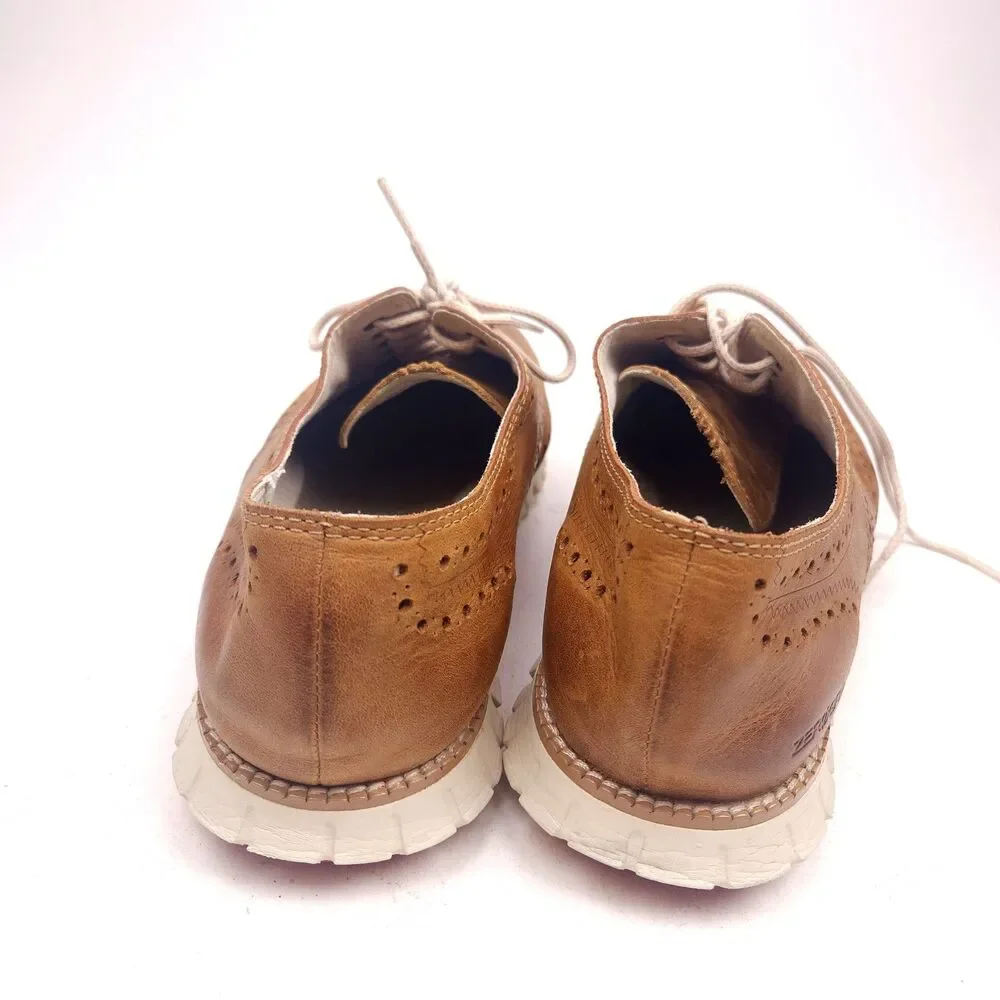 Cole Haan Men's Zerogrand Wingtip Oxford British Tan/Ivory Size 11 M C35186